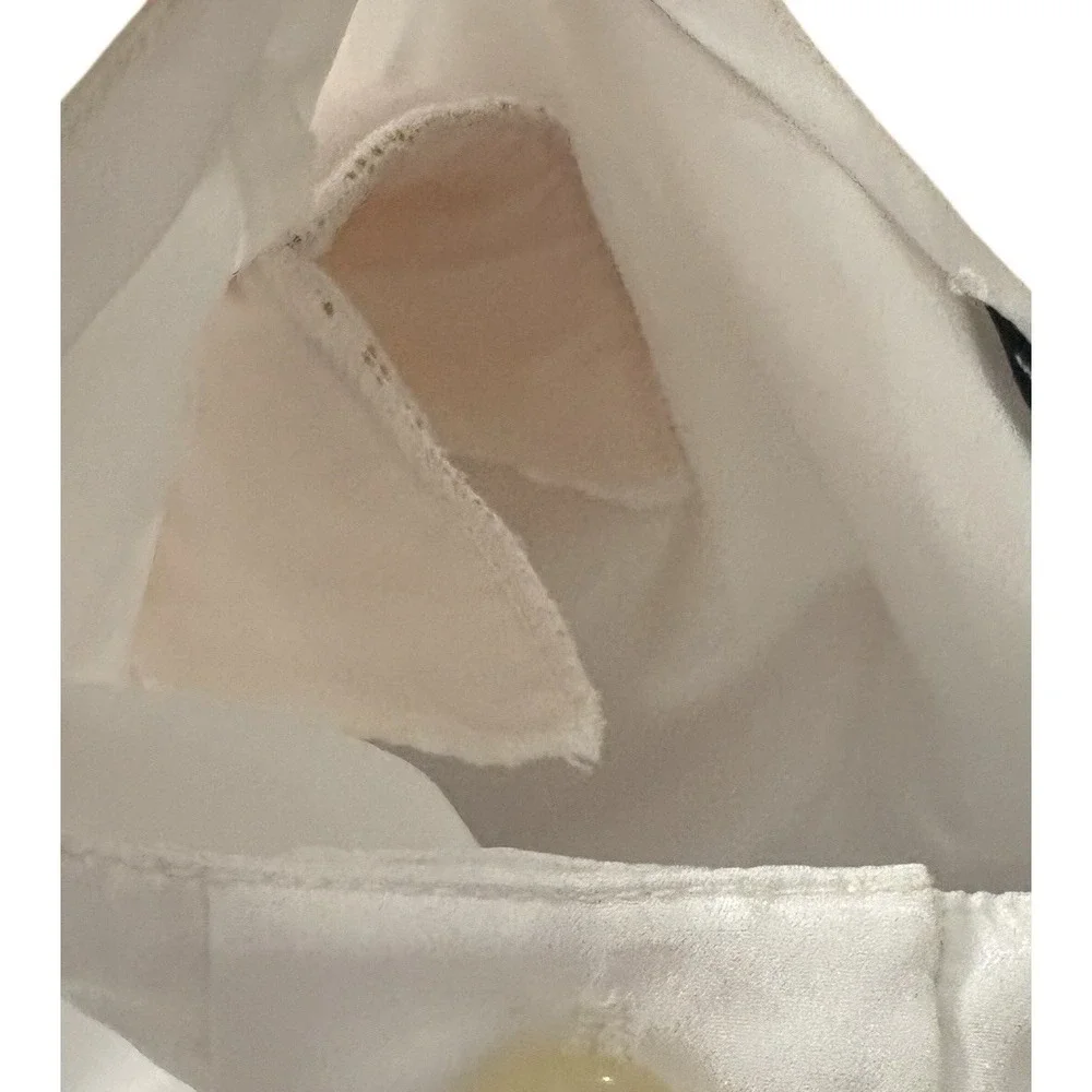 Vtg Gianna Woman Ivory Satin Blouse Hidden Button Career Top Est. 2X See Desc - Picture 8 of 12